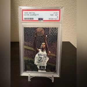 1995 Metal Kevin Garnett Rookie Basketball Card PSA 8